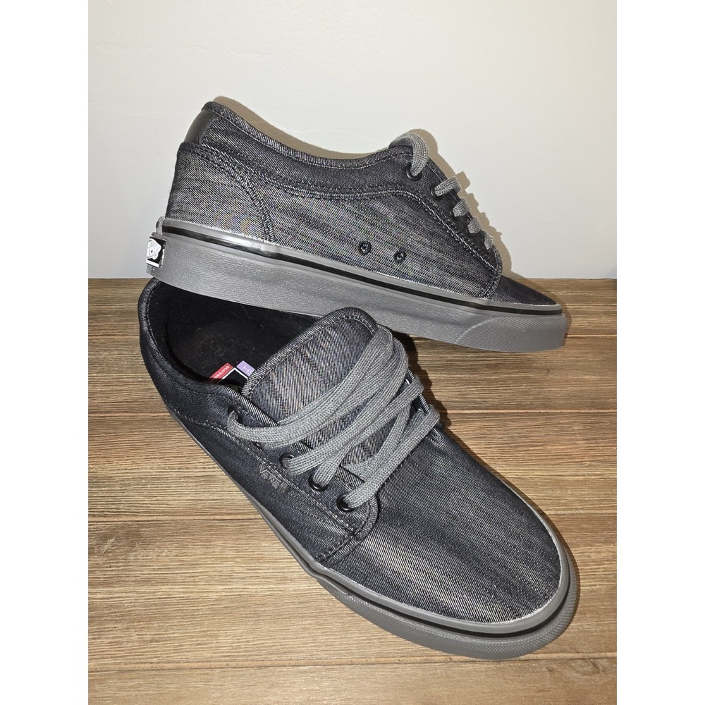 New (No Box) Vans Chukka Low Mens Black Denim Shoes 8.5 Skateboarding